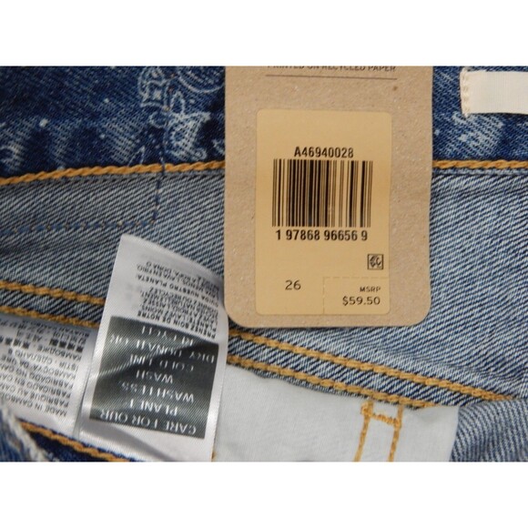 Levi's Icon Skirt Size 26 Blue Paisley Print Mid Rise Denim NWT 5 Pocket Cotton - Picture 16 of 16